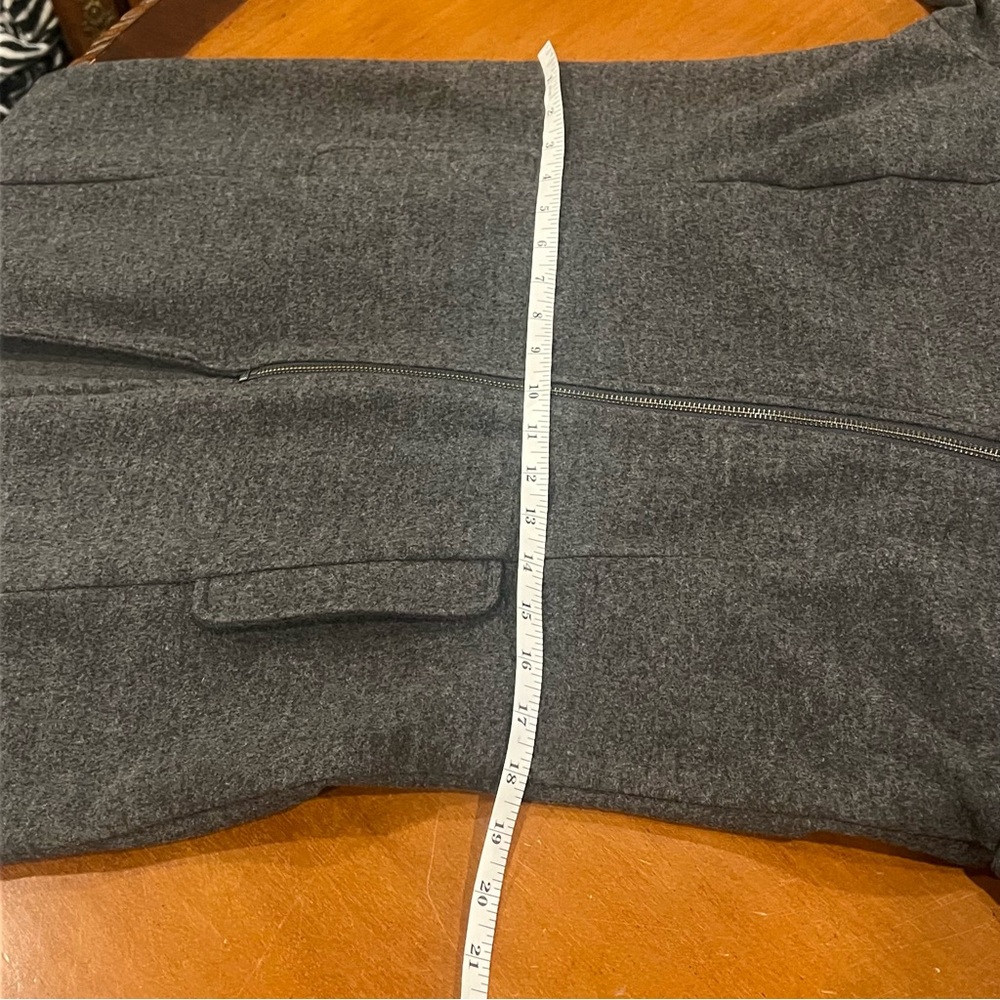 Betabrand Crossover Jacket Charcoal Gray Medium Above Knee Asymmetrical Zip - Picture 14 of 16